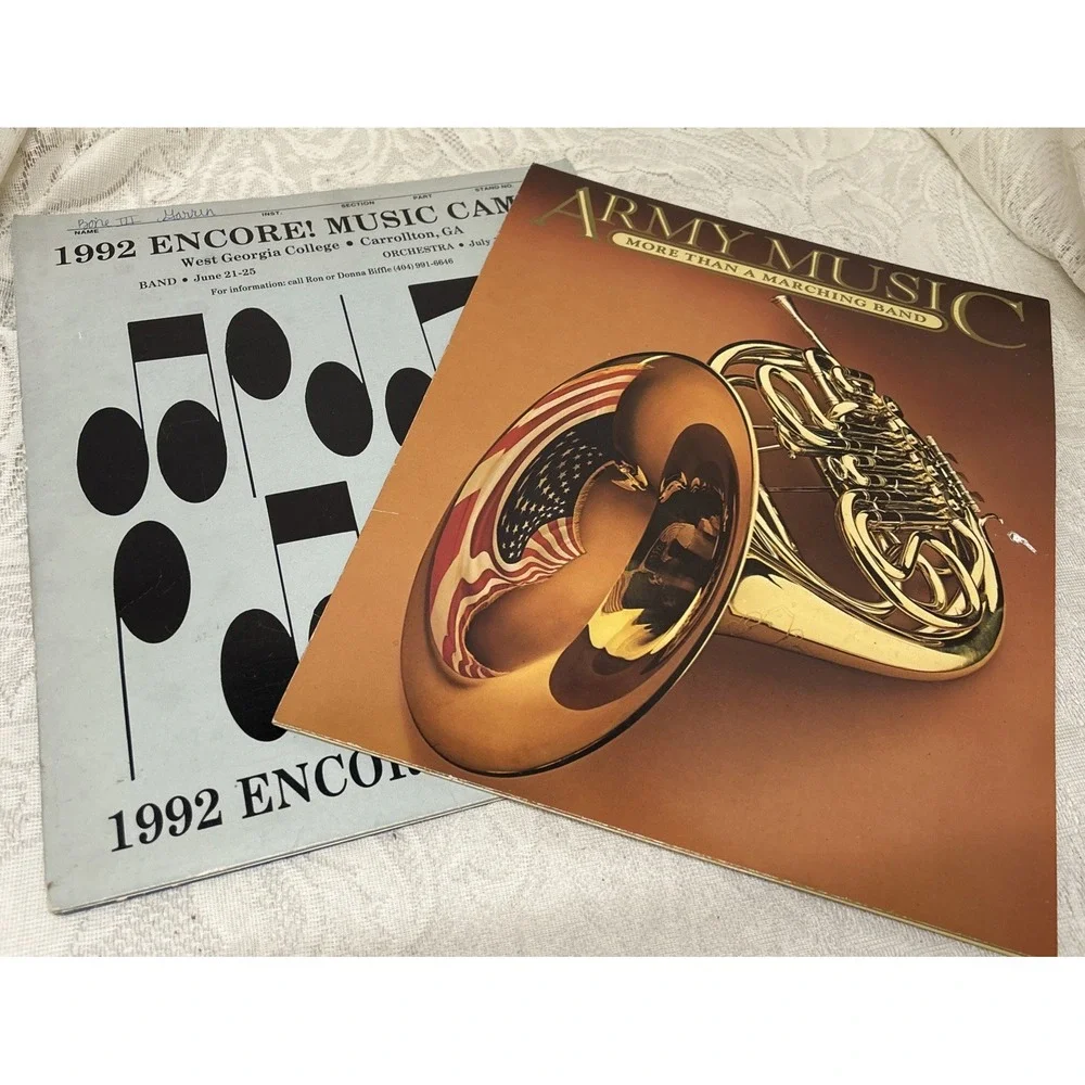 Vintage Trombone Folders,‎ UGA Music Camp, Army Music Sheet Music, 1992 Music